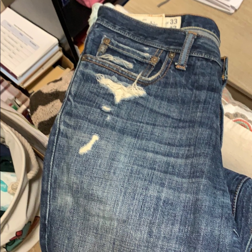 A&F men’s skinny ripped jeans Size 33*32